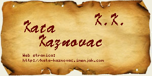 Kata Kaznovac vizit kartica